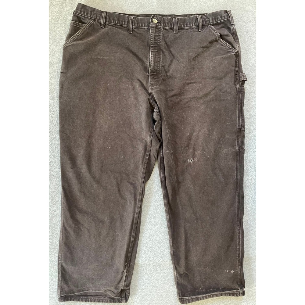 Carhartt Mens 48x30 B11 DKB Work Dungaree Pants Brown Distressed Duck Canvas 00s